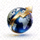 逐梦国际网站标志 - 蓝色地球与连接线